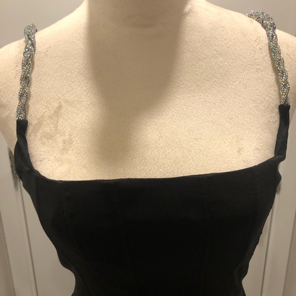 Shondra Taffeta Rhinestone Strap Party Dress - Picture 8 of 10